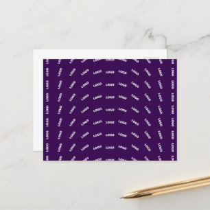 Unique Logo or Any Uploaded Image Pattern   Purple Postcard