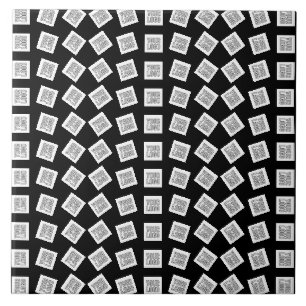 Unique Logo or Image Pattern Black (editable) Ceramic Tile