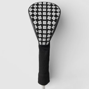 Unique Logo or Image Pattern Black (editable) Golf Head Cover
