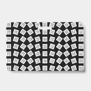 Unique Logo or Image Pattern Black (editable) ID Badge