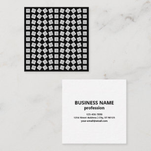 Unique Logo or Image Pattern   Black (editable) Square Business Card