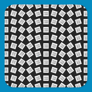 Unique Logo or Image Pattern   Black (editable) Square Sticker
