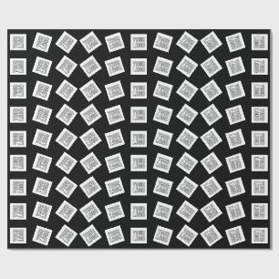 Unique Logo or Image Pattern   Black (editable) Wrapping Paper