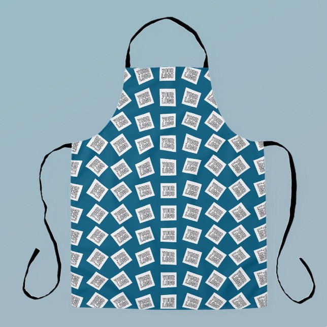 Unique Logo or Image Pattern | Blue (editable) Apron (Creator Uploaded)