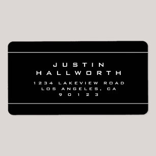 Unique Looking Black & White Return Address Label