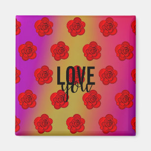 Unique Love Colourful Rose Flower Sweet Magnet