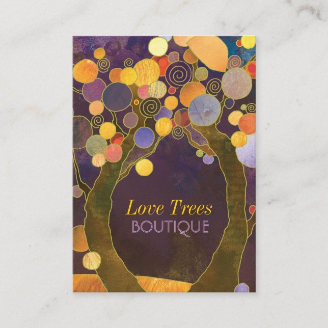 Unique Love Trees Professional Business Card (Front)