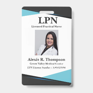 Unique LPN Nurse Badge ID Badge