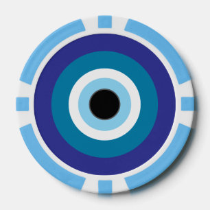 Unique Lucky Blue Evil Eye Poker Chips