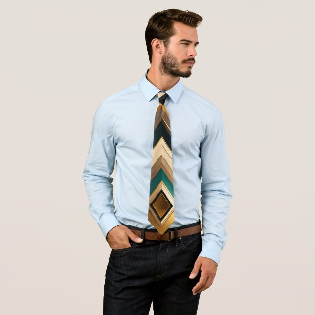Unique Luxury Golden Print Tie (In Situ)