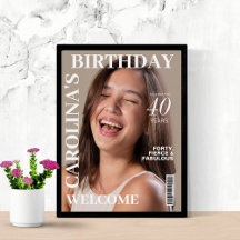 Unique Magazine cover 40th Birthday party welcome