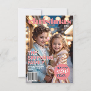 Unique Magazine Cover Christmas Holiday Card