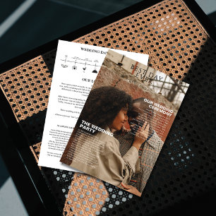 Unique Magazine details timeline photo wedding Invitation