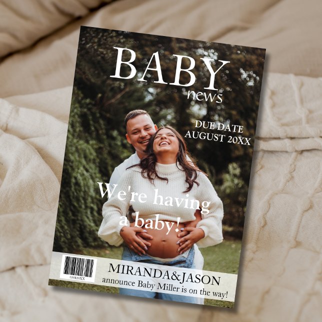 Unique Magazine Style Photo Pregnancy Announcement (Unique Magazine Style Photo Pregnancy Announcement)