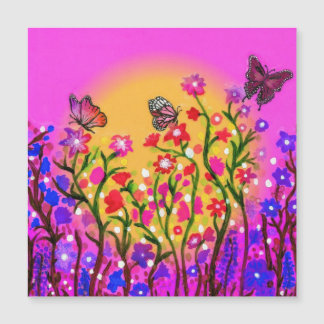 Unique magnet with beautiful wildflowers