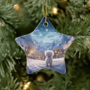 Unique Maltese Christmas, Gift For Dog Lovers Ceramic Ornament