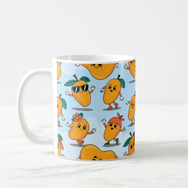 Unique Mango Themed Design Coffee Mug (Left)