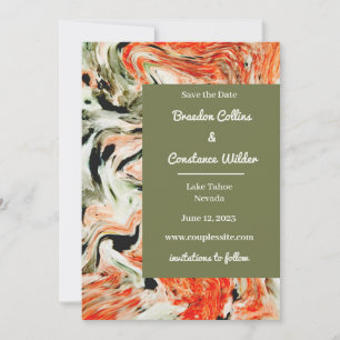 Unique Marble Wedding Save The Date