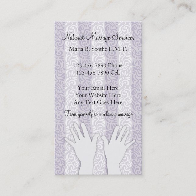 Unique Massage Business Cards (Front)