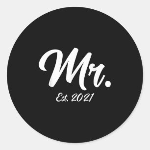 Unique Matching Mariage Gifts For Bride Groom Mr. Classic Round Sticker