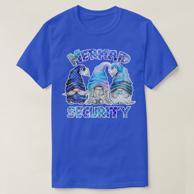 Unique Mermaid Security With Funny T-Shirt (Design Front)