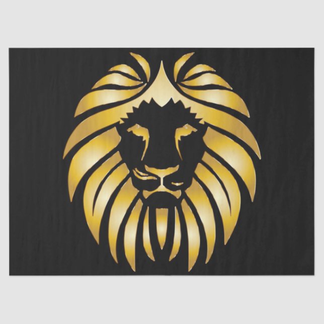 Unique Metal Lions Head Design Decoupage Tissue Paper (Front)