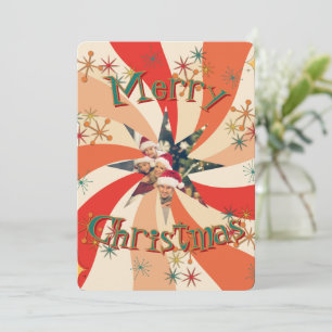 Unique Mid Century Modern Atomic Art Family Photo Invitation