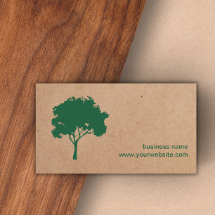 Unique Minimalist Green Tree Cardboard Landscaping Business Card