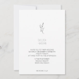Unique Minimalist Ivory Wedding Invitation
