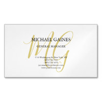 Unique Minimalist Plain Gold Colour Monogram White