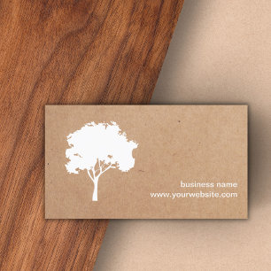 Unique Minimalist White Tree Cardboard Landscaping Business Card