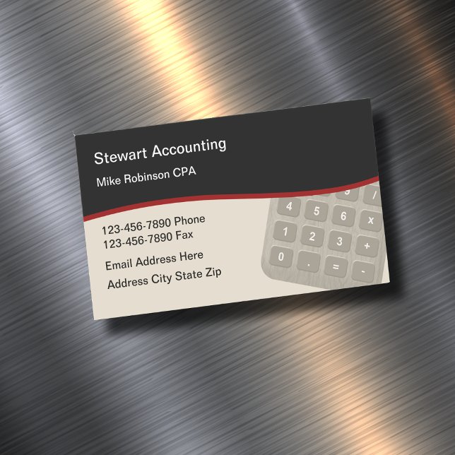 Unique Modern Accountant Magnetic Business Card (Creator Uploaded)