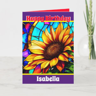 Unique Modern Big Elegant Sunflower Collection Card