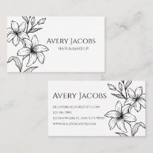 Unique Modern Black and White Boho Floral 