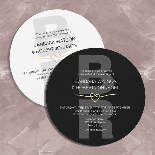 Unique Modern Black and White Wedding Invitation