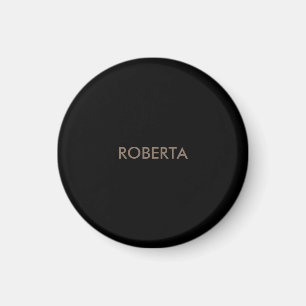 Unique Modern Black Grey Add Own Name Magnet