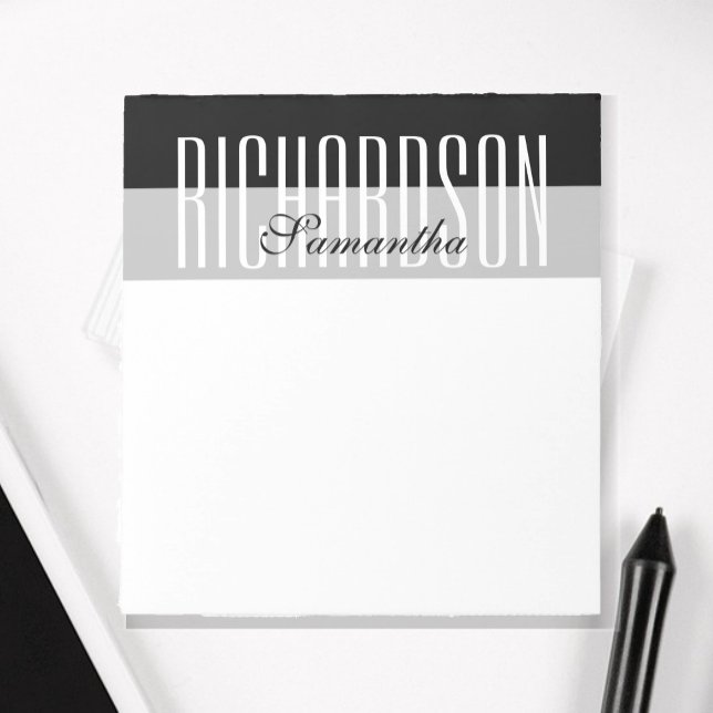Unique Modern Black Grey White Geometric Script Notepad (Creator Uploaded)