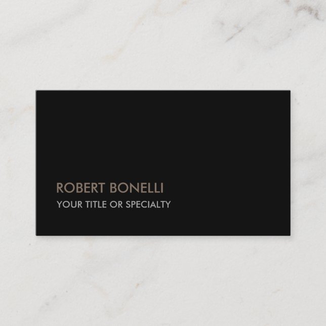 Unique Modern Black Stylish Business Card (Front)