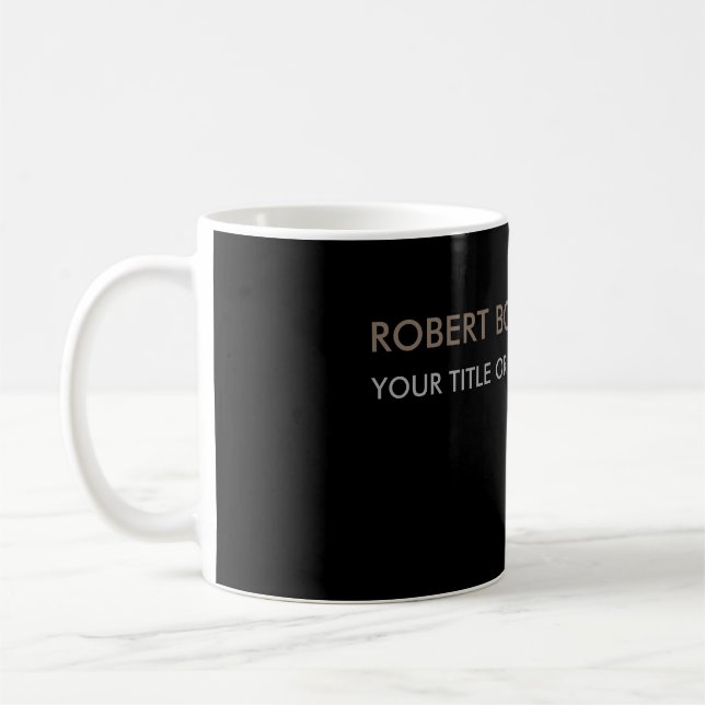 Unique Modern Black Stylish Coffee Mug (Left)