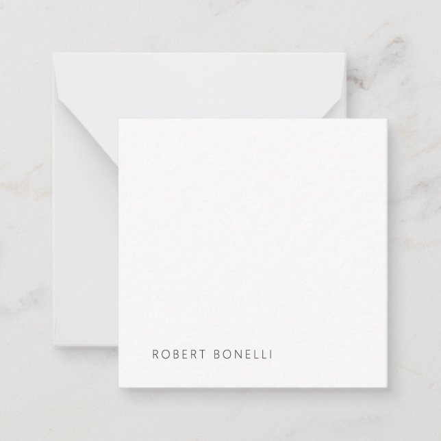 Unique Modern Black White Your Name Minimalist Card (Front)