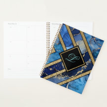 Unique Modern Blue Gold Geometric