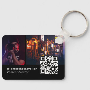 Unique Modern Business Card with QR Code Key Ring