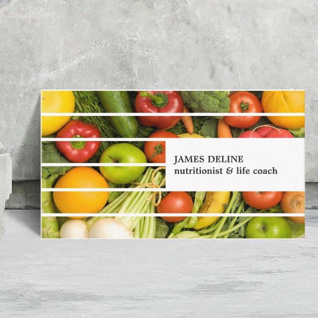 Unique Modern Colourful Vegetables Nutritionist Business Card (Creator Uploaded)