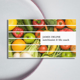 Unique Modern Colourful Vegetables Nutritionist Business Card