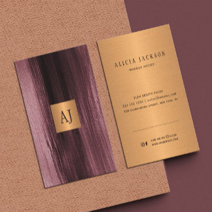 Unique modern elegant gold monogrammed business card