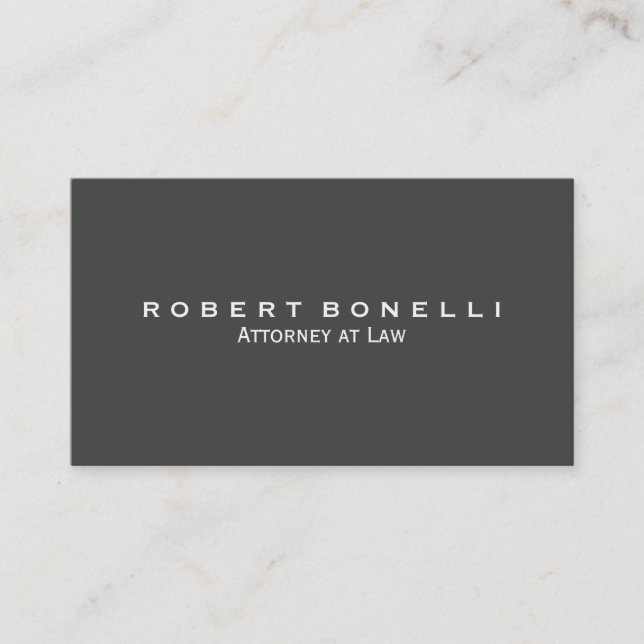 Unique Modern Grey Lawyer Standard Business Card (Front)