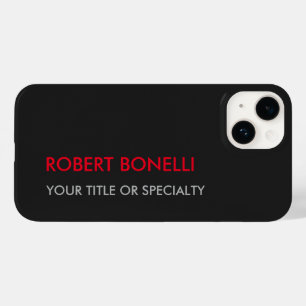 Unique Modern Grey Red Stylish Add Name Case-Mate iPhone 14 Case