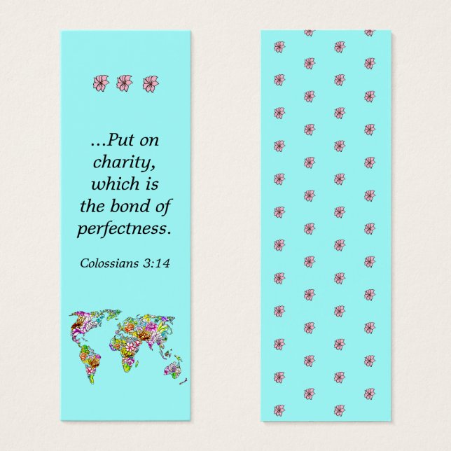 Unique Modern Inspirational Floral Bible Bookmark (Front & Back)
