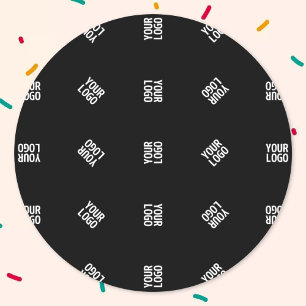 Unique Modern Logo Pattern Template Black Classic Round Sticker