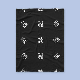 Unique Modern Logo Pattern Template   Black Fleece Blanket
